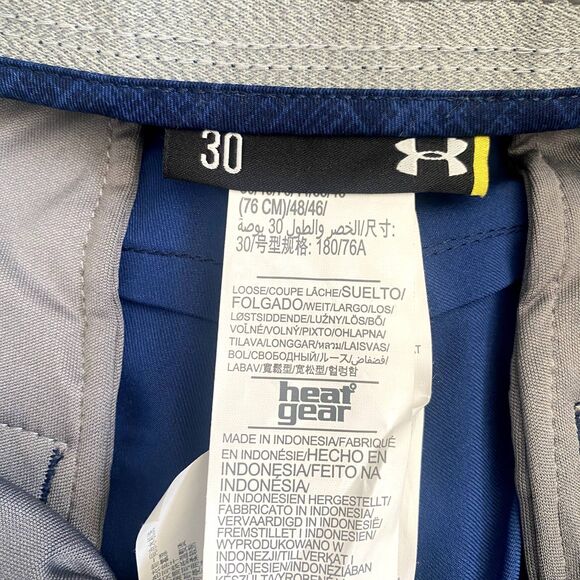 NWT Under Armour‎ Match Play Golf Shorts Blue Plaid Performance Size 30 Waist - Picture 5 of 6